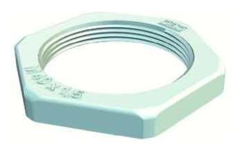 OBO Bettermann 116 M M12 PA silver grey lock nut, 2048752
