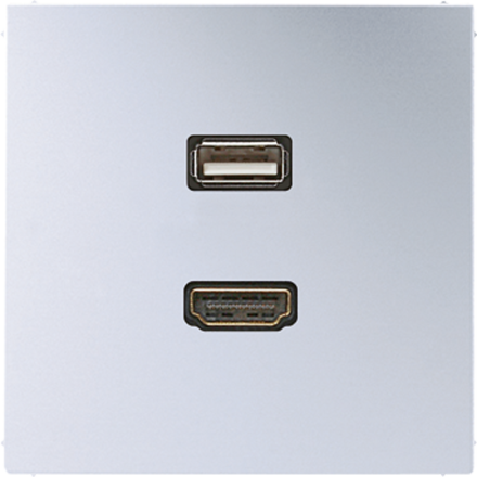 Jung MAAL1163 Multimedia connection system HDMI / USB 2.0, LS series, aluminum