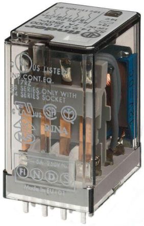 Finder 55.14.8.110.0000 4 changeover contacts 7 A coil 110 V AC miniature industrial print relay