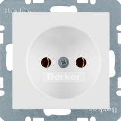 Berker 6161036089 socket without protective contact polar white including Berker Q.1/Q.3
