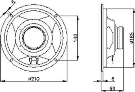 WHD 134-210-02-000-00 PM 210 BB-4 loudspeaker chassis