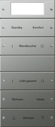 GIRA 2145602 TS3 rocker set for label service System 55 | 5-way (2+3), Plus | stainless steel