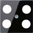 Jung A561-4SAT1SW cover for 4-hole satellite TV socket (Hirschmann), thermoplastic, series A, black