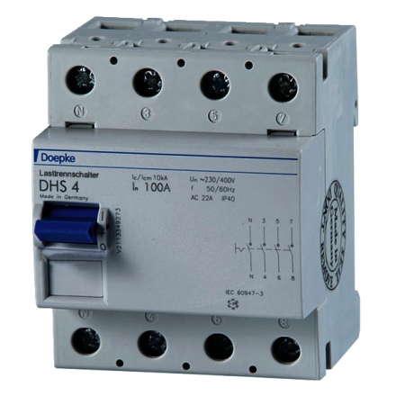 Doepke 09900003 DHS4 100-4 4-pole 100A main switch