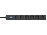 Kopp 233205001 UNOversal Plus 6-way anthracite 1.4m ÜS power strip