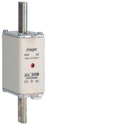 Hager LNH0080M6 NH fuse link NH0 gG 690V 80A K-detector