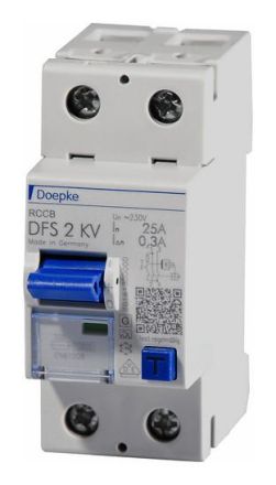Doepke DFS2 040-2/0.50-A KV residual current device 2-pole 40 A, 0.50 A, Type A KV, 09137609