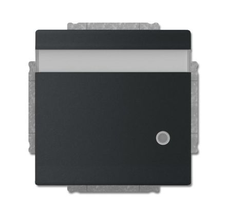 Busch-Jaeger 20 EUKNBL-885 SCHUKO® socket insert, with hinged lid, labelling field and LED control light, matt black