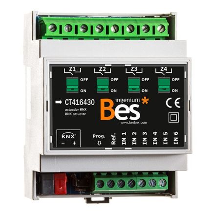 BESKNX CT416430 KNX universal actuator 30 A | 4-way, 6 inputs, mechanical manual operation