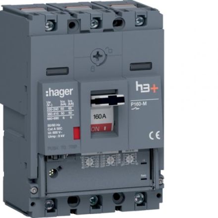 Hager HMS160GC h3+ P160 3P3D 160A 50kA circuit breaker