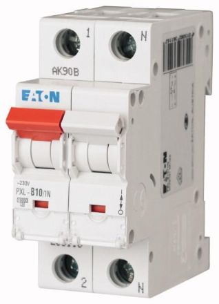 Eaton PXL-D10/1N miniature circuit breaker, 10A, 1p+N, D-Char, 236186