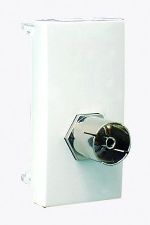 EFAPEL MOD W/1 IEC FEMALE/TYPE F CONNECTOR-1 MOD WH