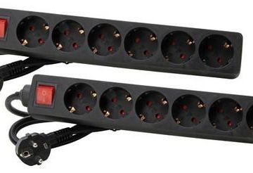 Kopp 120915855 6-way black power strip