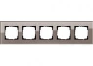Gira 0215122 5-way cover frame Gira Esprit glass umber