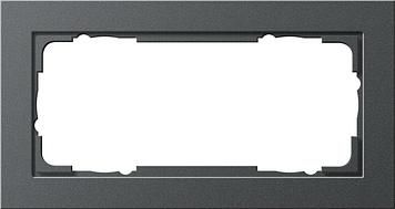 Gira 100223 2-way cover frame without centre bar Gira E2 anthracite