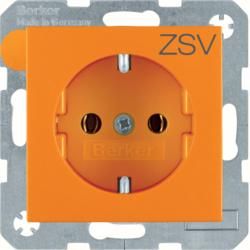 Berker 47431907 SCHUKO socket with print orange, matt Berker S.1/B.3/B.7