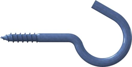 Reisser 000321S021-034040S-1 Curved screw hooks RN 0321 with wood thread, 3.4 X 40, steel, galvanized, blue pass., packed 25 a
