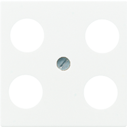Jung A561-4SAT1WW cover for 4-hole satellite TV socket (Hirschmann), thermoplastic, AS/A series, alpine white