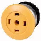 Eaton M22-DP-YX mushroom pushbutton, yellow, without key plate, momentary, 216737