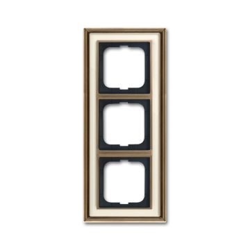 Busch-Jaeger 1723-848 cover frame, 3-way frame brass antique ivory white