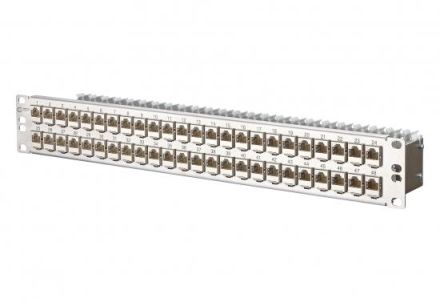 METZ CONNECT 1.5HE 48xRJ45 E-DATmod Cat.6A 8 (8) patch panel 19' stainless steel, 130924-E