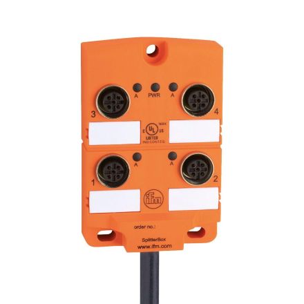 ifm electronic EBC015 4-way M12 5-pin DC halogen-free silicone central distributor