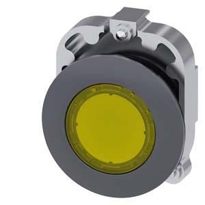 Siemens 3SU1061-0JB30-0AA0 push button illuminated 30mm round metal matt yellow