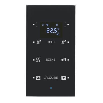 BERKER 75643135 KNX touch sensor glass | 3-fold, temperature controller | glass black