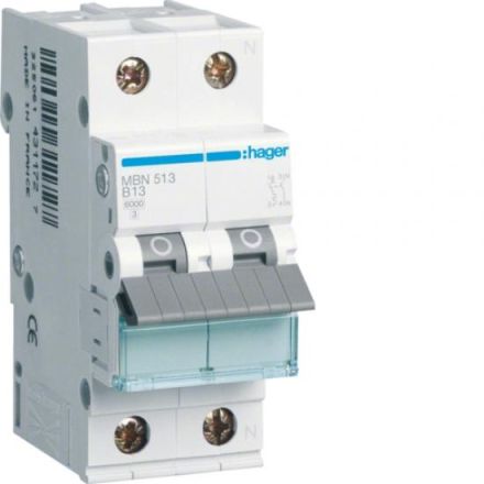 Hager MBN513 circuit breaker 1-pole B13A 6kA 2 meters