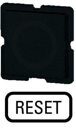 Eaton 287TQ25 button plate, blue, RESET, 091185