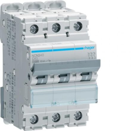 Hager NCN340 circuit breaker 3-pole C40A 10kA 3M