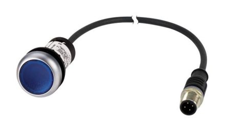 Eaton C22-DRL-B-K10-24-P1 blue illuminated pushbutton, 185557