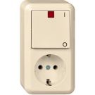 ELSO 388200 10/16A CONTURA pearl white surface-mounted combination control switch