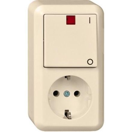 ELSO 388200 10/16A CONTURA pearl white surface-mounted combination control switch