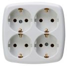 Kopp 121001009 4-way without supply cable arctic white SCHUKO power strip