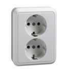 ELSO 235404 socket 2-way 16A semi-recessed FASHION pure white