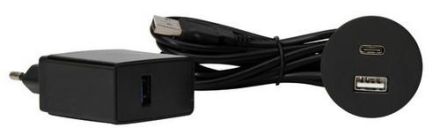 Kopp 939742118 VersaPICK round matt black USB-C power strip
