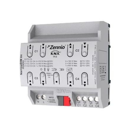 ZENNIO ZDINDX4 KNX dimming actuator REG | 4-way, narrow