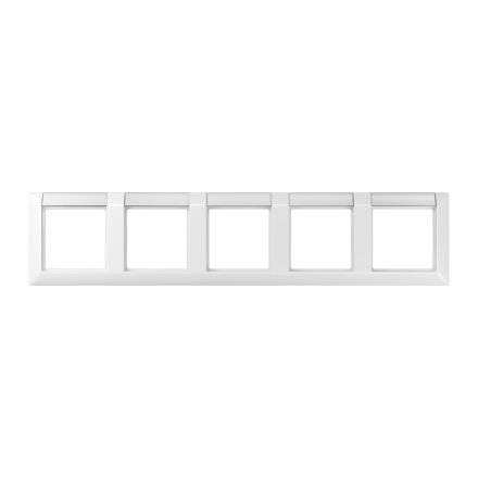 Jung AS5850NAWW frame 5-way, with label field, horizontal mounting, Duroplast, AS 500, alpine white