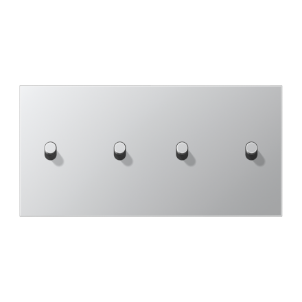 Jung AL12-250R0 cover with rocker arm, cylinder, 2-way, 2 x 2 rocker arms, horizontal, series LS 1912, aluminum