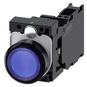 Siemens 3SU1102-0AB50-3FA0 push button illuminated 22mm round blue 1S1OE