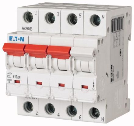 Eaton PXL-B10/3N miniature circuit breaker, 10A, 3p+N, B-Char, 236481