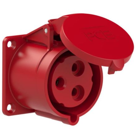PCE 323-9 32A 3-pole 9h IP44/54 straight wall socket