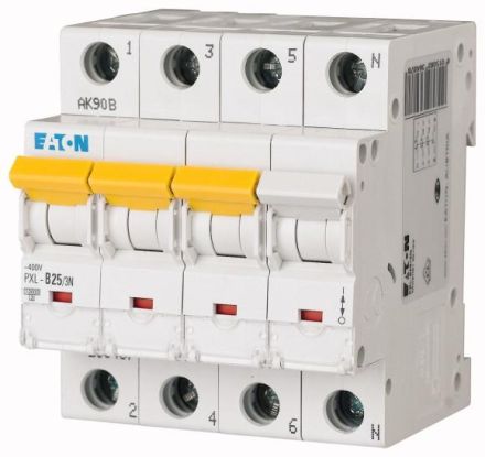 Eaton PXL-C25/3N miniature circuit breaker, 25A, 3p+N, C-Char, 236529