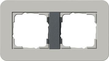 Gira 0212422 cover frame 2f Gira E3 grey/anthracite