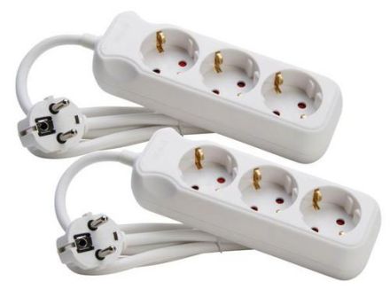 Kopp 128613852 3-way white SCHUKO power strip