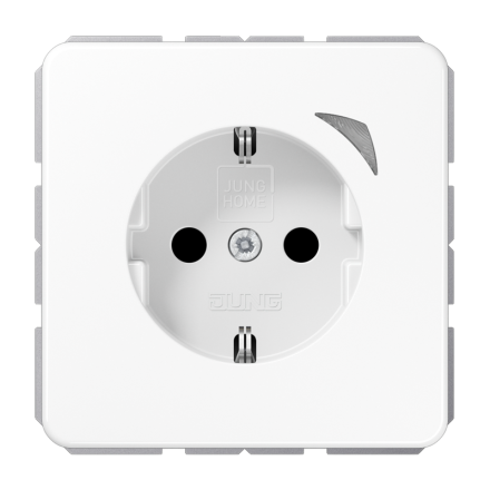 Jung BTCD1521SWW SCHUKO socket, 16 A 250 V ~, screw terminals, with function display, integrated increased contact protection, SAFETY+, thermoplastic, CD series, alpine white