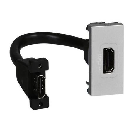 Legrand 079378 Mosaic HDMI 2.0 prev.1mod with cable aluminum connection unit