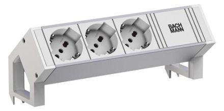 Bachmann 937.429 DESK2 ALU WHITE 3xP40 0 2m GST18 RAL9010 power strip
