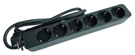 PROTEC.class 05105881 PTSD 6s 6-way without switch black power strip